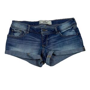 Hollister Denim Shorts Womens 27 Low Rise Blue Y2K Booty Cuffed Micro